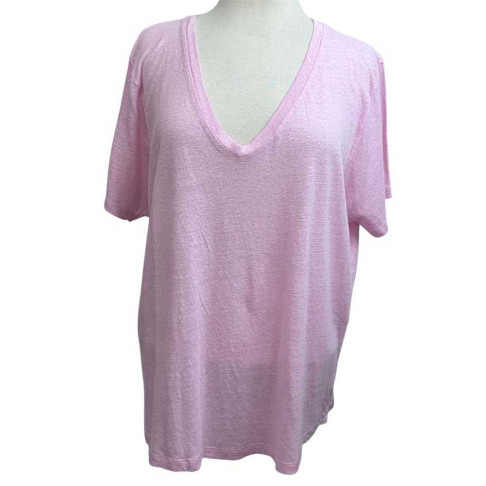 Vineyard Vines 100% Linen V-Neck Pink Tee Shirt NEW XXL